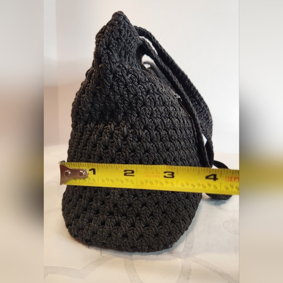 The Sak Vintage Black Crochet Lined Shoulder Hobo Bag OS - Picture 6 of 11